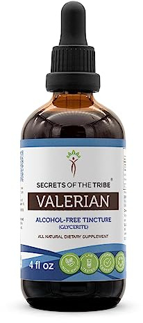 Secrets of the Tribe Valerian Alcohol-Free Tincture (Glycerite) 675 mg Valerian (Valeriana Officinalis) Dried Root (4 Fl Oz) Sleep Support Supplement