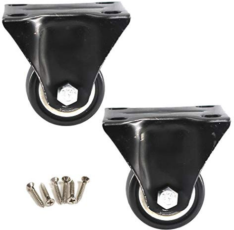 Ruedas fijas para muebles de 1,5 pulgadas, ruedas de poliuretano resistente, rodamiento de carga de 50 kg para cada rueda (paquete de 2)