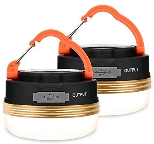 flintronic Lámpara Camping, Lámpara Camping Recargable, Linterna Camping Portátil, Linterna de Camping LED con 3 Modos de lluminación y Super Imán para Camping, Senderismo, Pesca(2 Piezas)