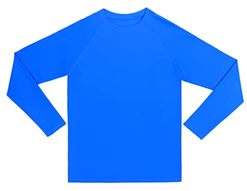 ESTAMICO Boys Rash Guard Shirts UPF 50+ Long Sleeve Rashguard, Quick Dry Water Swim Shirt, UV Sun Proctection Surf Swimwear Swimsuit Top, Blue 6T