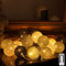 Ciskotu Baumwollkugeln Lichterkette, 20 LED USB Dimmbar Cotton Ball Lichterkette mit Fernbedienung und Timer, LED Kugeln Lichterkette Innen für Kinderzimmer Weihnachten Hochzeit Party (Grau)