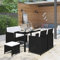 Yolola Garten Sitzgruppe Rattan 5 Personen Gartenmöbel Set Sitzgarnitur mit Auflagen für Garten Gartengruppe Gartengarnitur Gartenmöbel Essgruppe Polyrattan Essgruppe Gartensetse, Schwarz