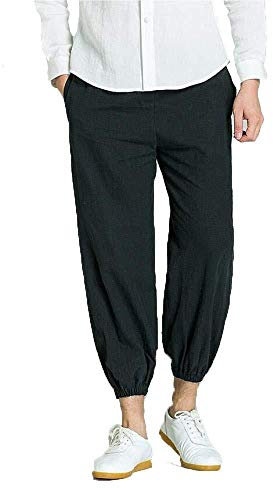 TONZN Tai Chi-Kleidung für Damen und Herren, Wing Chun Kung Fu-Hose, leicht, geschmeidig, lockere Kampfsport-Übungskleidung, Meditationsanzug, Zen Wing Chun-Uniform, Braun-XL (Blau XXL) (Schwarz XS)