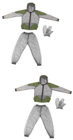 SOLUSTRE 2 Sätze -set Hosenanzug Netzkleidung Anti-kleidung -kleidung Kapuzenanzug Campingkleidung Handschuhe Zum Training Gittergewebe Shirt Das Gesicht