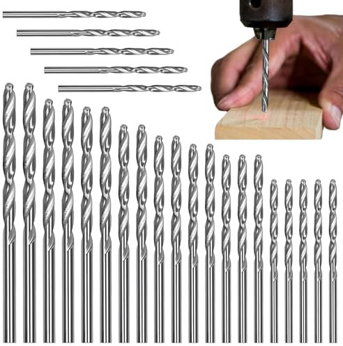25pcs HSS Professional Spiralbohrer, Holzspiralbohrer-Set, Metall Micro Bohrer Set, Holzbohrer Set für Weich- und Hartholz, Elektrisches Bohrwerkzeug für Holz Kunststoff