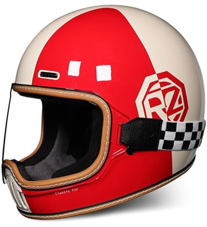 Casco Integral para Moto con Visera Certificado ECE, Transpirable Y Cómoda, Casco de Bicicleta para Adultos Casco de Crucero Casco de Carreras de Cara Completa para Mujer Hombre D,XL