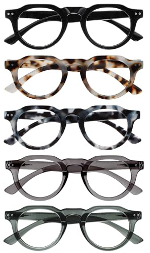 OPULIZE RIO Gafas de Lectura con Filtro de Luz Azul x5 - Montura Parte Superior Plana - Negro, Marrón, Azul, Verde, Gris - Hombres/Mujeres - BBBBB53-12367 +1.50