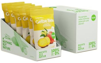 BUAH® Knusprige Gelbe Beete Chips - 100% Natürlich, Ohne Fett & Zusätze, Vegan, Glutenfrei, 6x Snack Beutel