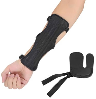KGDUYC 2PCS Bogenschießen Armschutz,bogenschießen zubehör,unterarmschutz bogenschießen,Bogenschießen Unterarmschutz mit Fingertab,Bogensport Zubehör für Bewegung Laufen Joggen Gymnastik Schwarz