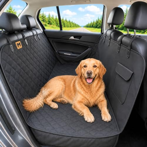 Coprisedile Auto per Cani – Telo Auto Cane Universale per Sedili Posteriori e Bagagliaio Oxford Impermeabile Antiscivolo Antigraffio - Protezione Sedili Auto per Cani con Tasca Porta Accessori