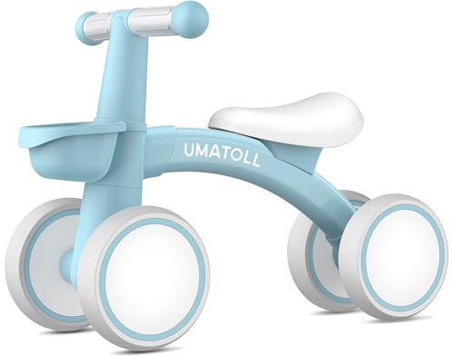 Umatoll Kinder Laufrad ab 1 Jahr, Spielzeug für 12-24 Monate, Baby Lauflernrad mit Korb für Jungen Mädchen, Geschenke für 1-jährige Geburtstag (Hellblau)