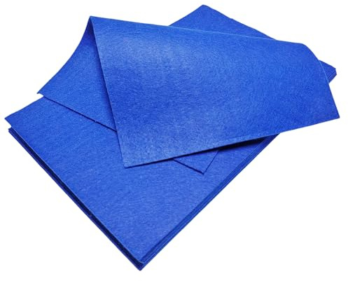 Jtnohx mörkblå filtark, mjukt färgfiltyg för hantverk, 12 st 1 mm tjockt 20x30 cm för hantverk, DIY och sömnadsprojekt