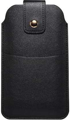 Tohrugue Bälte med klämma universell väska, mobiltelefonväska, herrbältesväska för iPhone Samsung Galaxy (S4, svart (17x10 cm))
