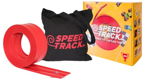 Speed Track 5m Flexible Toy Car Track with Storage Bag - Indoor & Outdoor Flexible Diecast Car Monster Truck Race Track for Loops, Jumps, Ramps with Suction Cups for Windows, Doors Ideal for Children