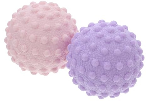 HOMOCONO 2 Pièces Balles de Massage Silicone Lot de Balles pour Fascia Muscle Exercice Yoga Relaxation Musculaire Picots pour Voûte Plantaire Rose