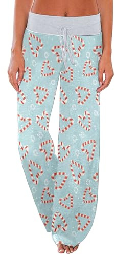 Celanisai Pantaloni da pigiama da donna rosso bicchiere di vino natalizio pigiama natalizio pantaloni lounge morbidi comodi comodi e morbidi Sleepwear brutti inverno autunno pigiama pantaloni elastici