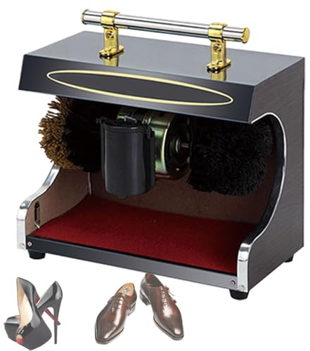 Electric Shoe Shine Machine, Automatic Shoe Polishing Device for Home and Commercial Use, Horizontal Induction for Effective Cleaning