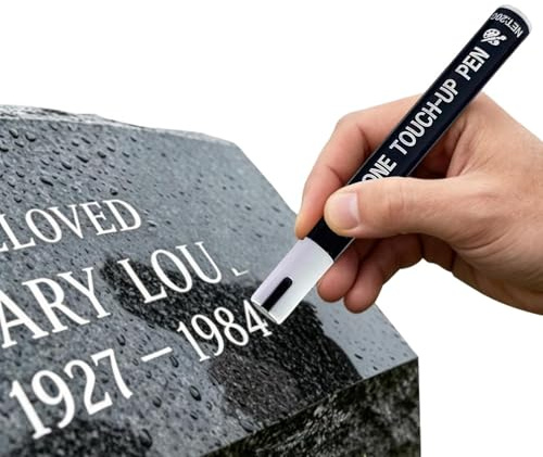 Pennarello per tomba, strumento di scrittura in pietra resistente alle intemperie, 2 x 14 cm, pennarello per restauro lapide, penna a inchiostro con punta da 3 mm, kit di riparazione per iscrizioni