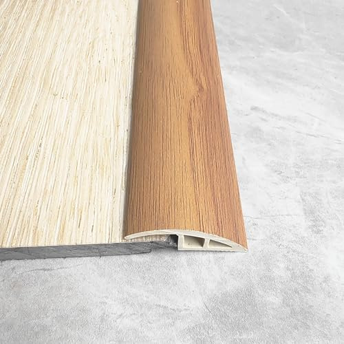Kakelklipp, PVC-tröskelramp, golvövergångsremsa, träkornsdesign, för matta till kakel/ojämna golv/laminatkanttrimning