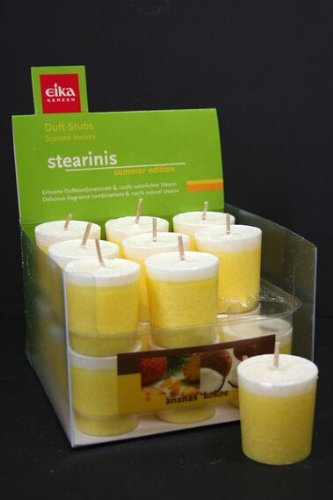 18 DUFT VOTIVKERZEN EIKA KERZE STEARIN DUFTSTUMPEN ANANAS COCOS STEARINIS im VERKAUFSDISPLAY