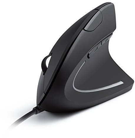 Anker USB Wired Vertical Mouse, Ergonomic Design Mouse for Computer and Laptop, 5 Buttons, 1000/1600 DPI, Optical Technology, USB Corded - Black