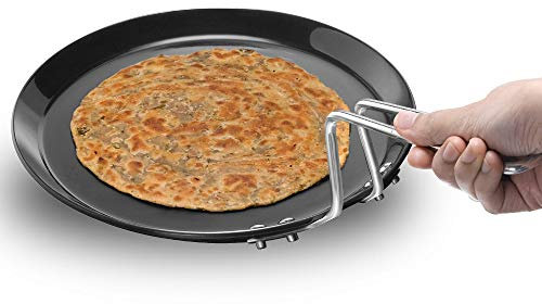 Futura Hard Anodised Induction Model with Flat Bottom Tawa Griddle, Medium, Black