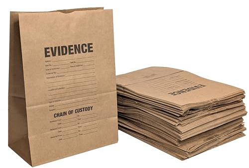 Crime Scene Paper Evidence Bag, Large 100pk