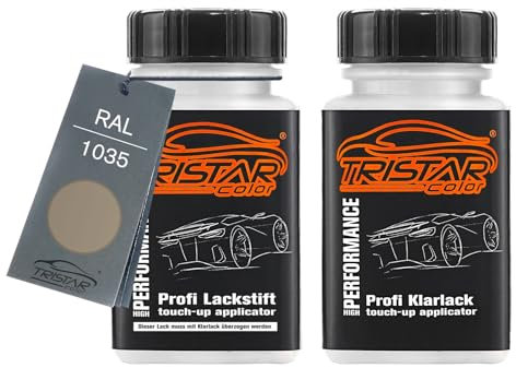 TRISTARcolor RAL 1035 Perlbeige Perl Lackstift inkl. Klarlack glänzend je 50 ml