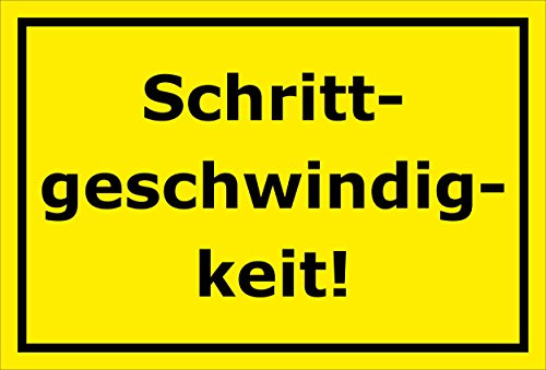 Melis-Folienwerkstatt Schild Schrittgeschwindigkeit – 30x20 cm – 3mm Hartschaum – Bohrlöcher – mehrere Größen/Materialien