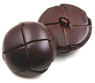 Tactfulw Pelle 5Pcs Bottoni Rivestiti 15/19/21/23/26mm Bottoni in Pelle Nero/Marrone per Cappotti caffè, 15mm