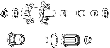 Sram Radachse Endkappen Set Schwarz One Size