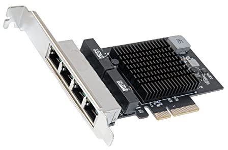 Quad 2.5 Gigabit Ethernet PCI Express PCI-E Network Interface Card 10/100/1000/25000 Mbps RJ45 LAN Realtek RTL8125 Chipset