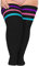 Moon Wood Womens Plus Size Thigh High Socks Extra Long Striped Thick Over the Knee Socks Leg Warmer Boot Stockings Black & Rainbow