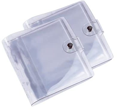 4x4 Photo Sleeves,Small Picture Book for 4x4 Photos - 2 Pack,Clean Cover,18 Pages Holder 38 Pockets Pictures Each, Art Presentation Folder for Artwork,Waterproof Pocket Photo Holder
