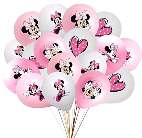 Minnie Mouse Luftballons（30Stück),100% Reiner Naturlatex, Das Bevorzugte Material ist Sicher und Ungiftig, Geeignet für Themenparty-Dekoration, Geburtstagsfeier, Abschlussfeier oder Weihnachten