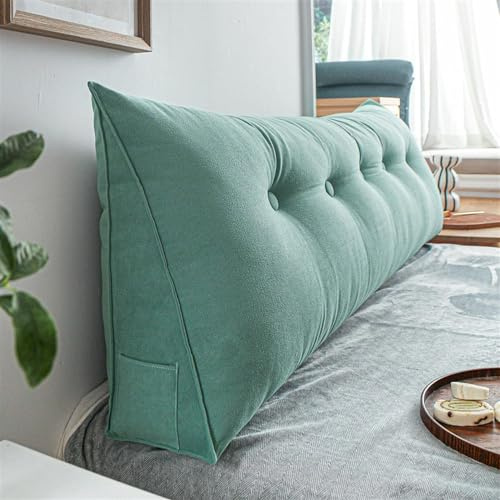 Stor Kudde Kudde För Läsning Av Huvudskivor Sängstödkudde Triangelhuvud Backup Backup Förstärkning Stöd För Sovrum Bäddsoffa(150 x 50 x 20 CM,Green)
