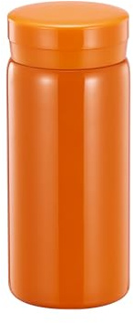 Liten termosflaska, söt vattenflaska, vakuumisolerad flaska för varma och kalla drycker, håller varmt i 6 timmar och kallt i 12 timmar (Orange 200 ml)
