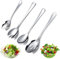 LHOEST Set di 4 posate da insalata in acciaio inox, per insalata, insalata, set da portata incluso cucchiaio da insalata e forchetta da insalata, cucchiaio da portata, cucchiaio da portata, grande per