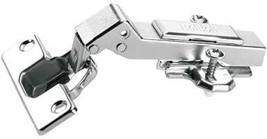 Hettich Intermat 9944 Eckscharnier, Topfscharnier 125° für Eckschränke und vorliegende Türen, Korpuswinkel -45°, ø 35 mm, Kröpfung 10 mm, Stahl vernickelt 9125530