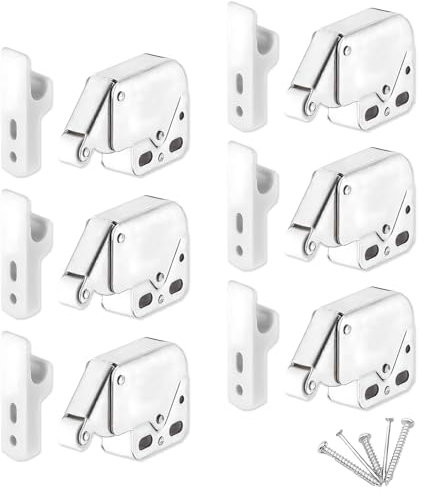 6 Pezzi Scrocco a Molla Per Armadi, Mini Chiusura a Pressione, Push Serratura Con Chiusura a Molla Armadio Con Serratura a Molla Con Viti Per Comodini Armadietti Schedari Porte Mobili