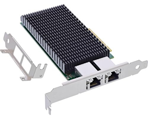 InLine Dual 10-Gigabit Netzwerkkarte, 2X RJ45 10Gb/s, PCIe x8, 10 GBASE-T Ethernet LAN Controller, ab Win 7, Server 2008, Linux 2.6, inkl. Low Profile Slotblech, 51128A