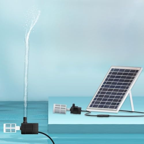 Pompa per fontana solare, 9 V 10 W, con pannello solare, sommergibile, flusso 240 l/h, per laghetti da giardino, piscina, acquario, Uccelli Giardino, sommergibile Pompa Acqua Solare da Esterno