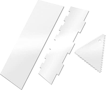 Alipis 3 Pezzi Set di spatola di Torta più Liscio tubatura raschiatore Raschietto per Torte Strumenti di Decorazione levigatrici per Torte Strumenti per glassare la Torta Acrilico Bianca