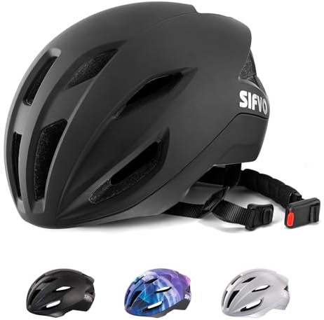 Adult Bike Helmet, SIFVO Road Bike Helmet Adjustable 55-58cm, Magnetic Buckle Lightweight Cycle Helmet for Men and Women Commuting Cycling Scooter Helmet