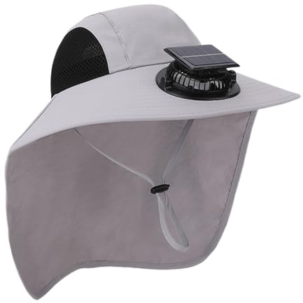 Sombrero con Ventilador Solar - Gorra De Pesca con Ventilador Solar Plegable para Exterior | Cargador USB Impermeable con Solapa para Senderismo Playa Jardinería