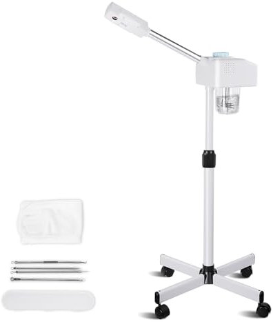 Vertikaler Gesichtsdampfer Gesichtssauna Nano Ionic Gesichtsdampfer Warmer Nebel Gesichtsdampfer Gesicht Heim-Sauna SPA Gesichts-Befeuchter Gesichtszerstäuber für Salon und Zuhause (Weiß)