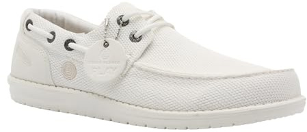 Serge Blanco Zapatos Barco Socoa de Malla Stretch - Moda Hombre, blanco hueso, 43 EU