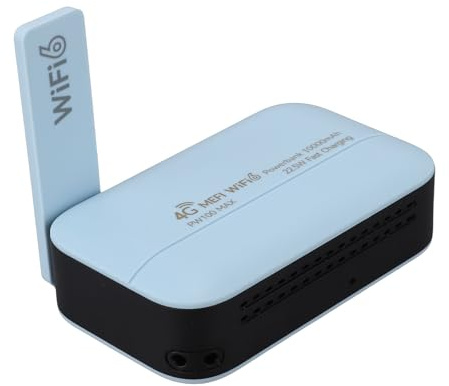 SIXRUN Router Portatile, 4G LTE Wireless WiFi 6 Hotspot Mobile con Power Bank 10000mAh e Slot per SIM Card, per Banda di Frequenza B1 B3 B5 B8 B40