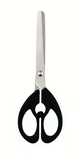 JPC Ciseaux Electron Lame inox traitée Bout rond 17cm Noir