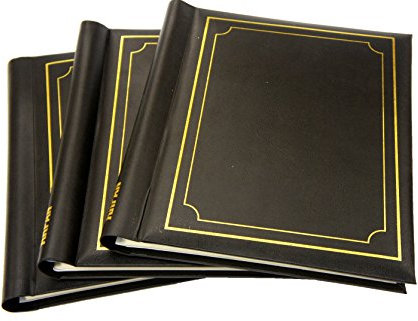 Arpan 3 Self Adhesive Large Photo Albums Padded Leather Style Finish Cover- Totaling 120 Sides (BLACK)